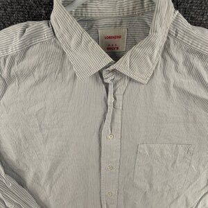 Lorenzini Per Holy’s Button Up Shirt Long Sleeve Striped Blue White Cotton 16